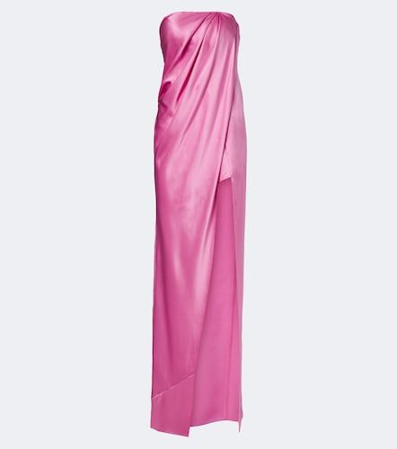 Draped strapless silk satin gown - The Sei - Modalova