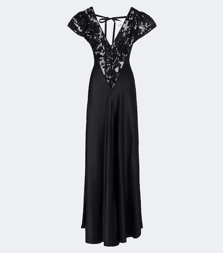 Abito lungo in raso di seta con paillettes - Rodarte - Modalova