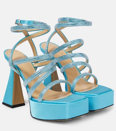 Sydney embellished satin platform sandals - Mach & Mach - Modalova