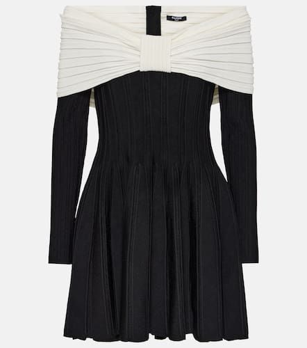 Off-shoulder bow-detail minidress - Balmain - Modalova