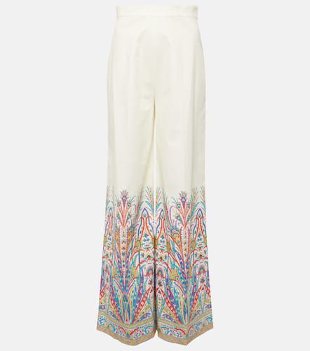 Printed cotton-blend wide-leg pants - Etro - Modalova