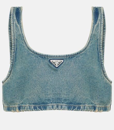 Prada Logo denim bra top - Prada - Modalova