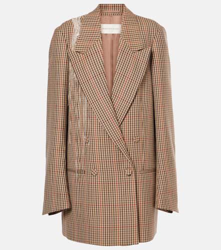 Blazer de lana a cuadros adornado - Dries Van Noten - Modalova