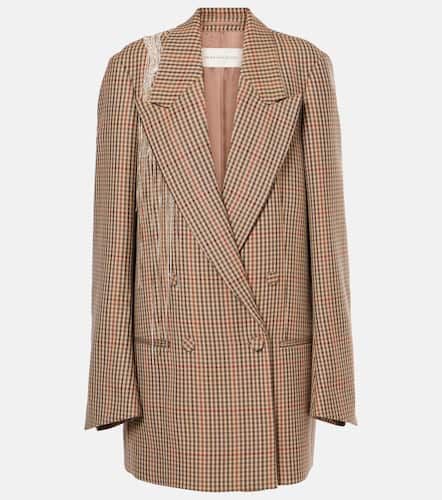 Embellished checked wool blazer - Dries Van Noten - Modalova