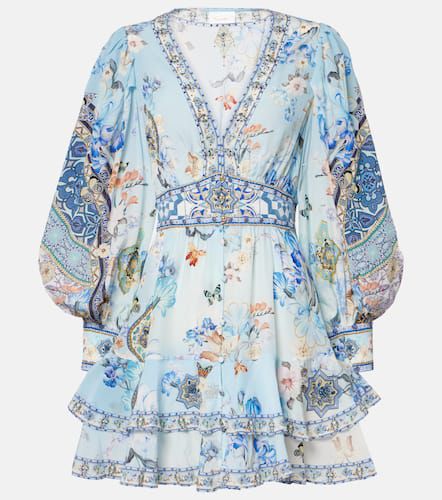 Embellished floral silk minidress - Camilla - Modalova