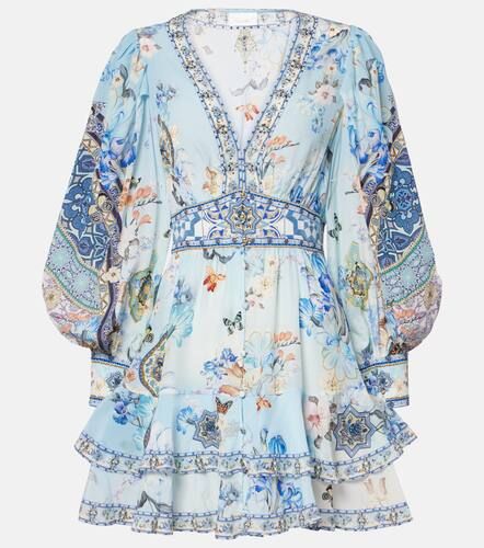 Embellished floral silk minidress - Camilla - Modalova