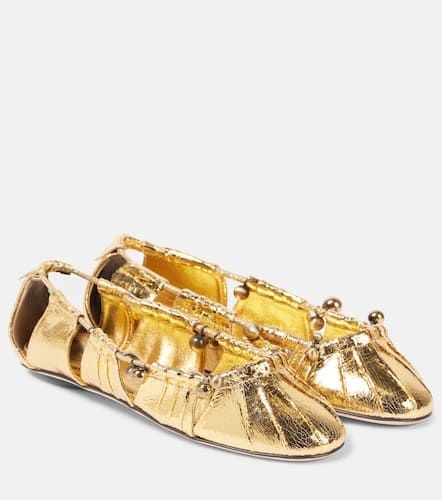 ChloÃ© Luna cutout metallic leather ballet flats - Chloe - Modalova