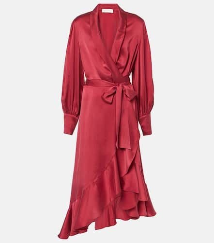 Ruffled silk satin wrap dress - Zimmermann - Modalova