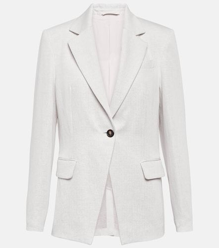 Blazer in cotone e lino - Brunello Cucinelli - Modalova