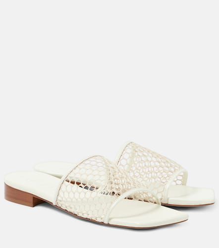 Chica leather-trimmed mesh slides - Souliers Martinez - Modalova