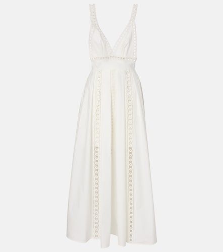 Abito midi in misto cotone con ricamo - Elie Saab - Modalova