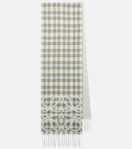 Sciarpa Anagram in seta e cashmere a quadri - Loewe - Modalova