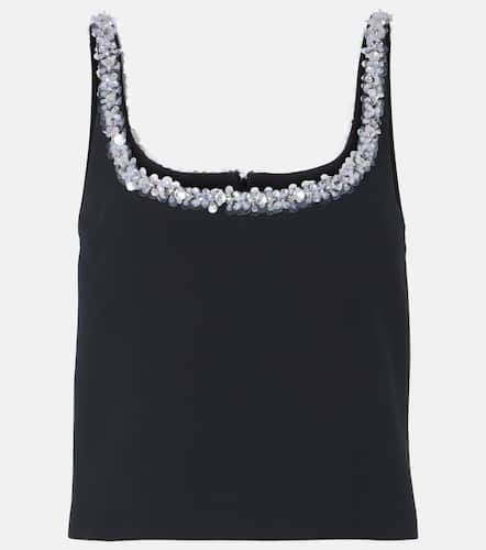 Sequined silk and wool crÃªpe cady tank top - Gucci - Modalova