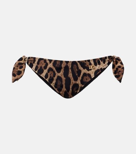 Slip bikini con stampa leopardata - Dolce&Gabbana - Modalova