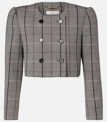 Chloe Checked cropped wool jacket - Chloe - Modalova