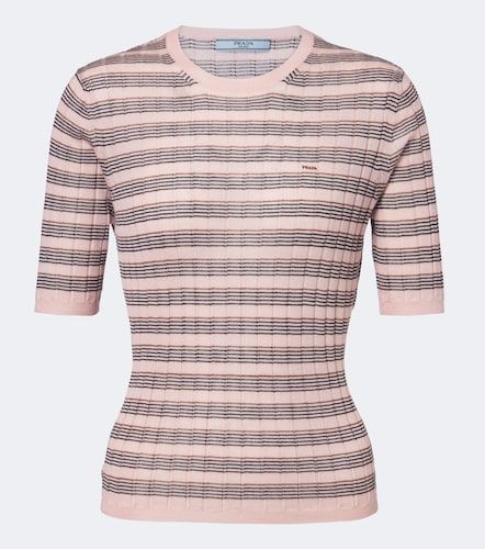 Pullover in cashmere e seta a righe - Prada - Modalova