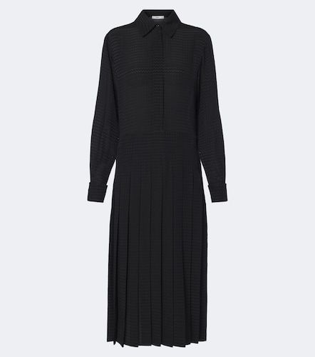 Abito midi in seta jacquard plissé a zig zag - Fendi - Modalova
