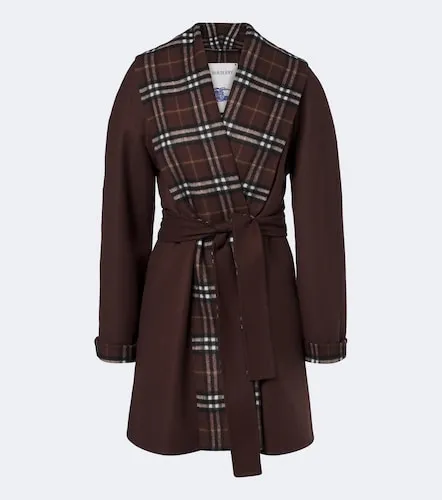 Check belted wool coat - Burberry - Modalova