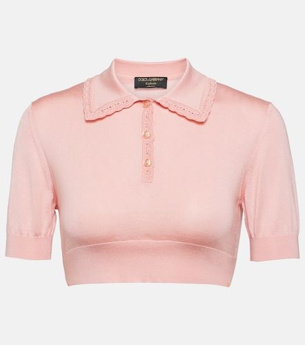 Crop top Capri de seda - Dolce&Gabbana - Modalova