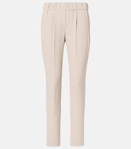 Cropped crÃªpe slim pants - Brunello Cucinelli - Modalova