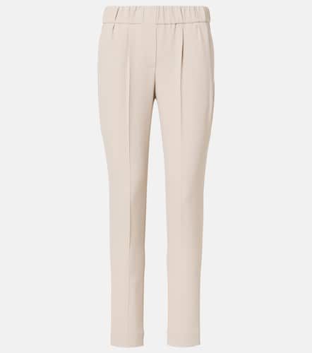 Cropped crêpe slim pants - Brunello Cucinelli - Modalova