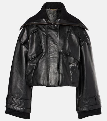 ChloÃ© Cropped leather bomber jacket - Chloe - Modalova