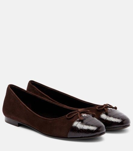 Cap Toe croc-effect suede ballet flats - Tory Burch - Modalova