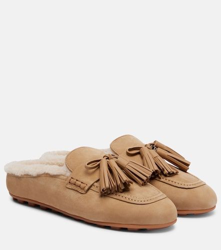H693 shearling-lined leather mules - Hogan - Modalova