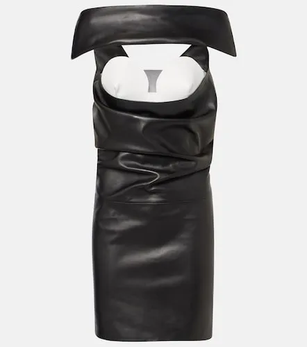 Vestido de cóctel de piel drapeado - Jean Paul Gaultier - Modalova