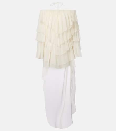Blumarine Ruffled silk minidress - Blumarine - Modalova