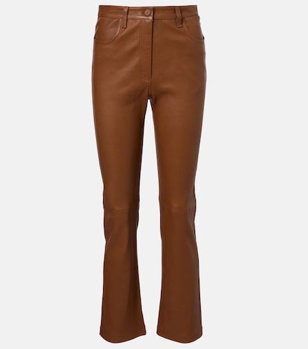 Pantalones bootcut cropped de piel - Joseph - Modalova