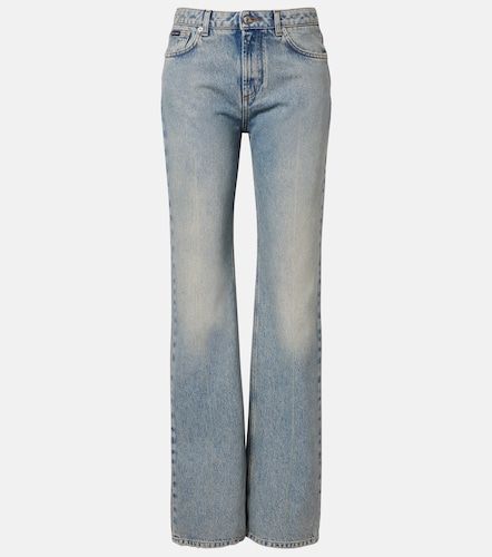 Dolce&Gabbana Jeans rectos con piel - Dolce&Gabbana - Modalova