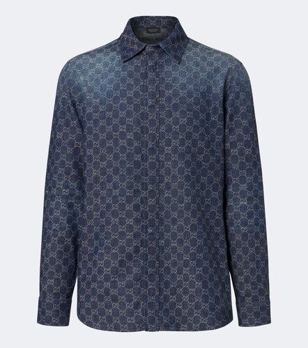 Camisa de jacquard chambray de algodón con GG - Gucci - Modalova