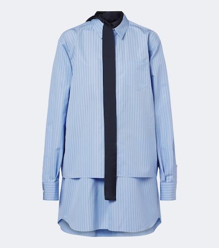 Camicia in popeline di misto cotone a righe - Sacai - Modalova