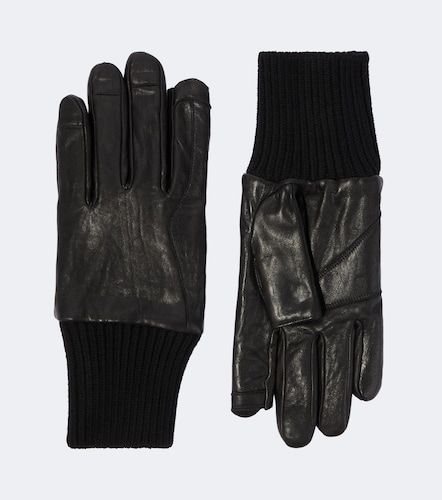 Ribbed-knit leather gloves - Rick Owens - Modalova