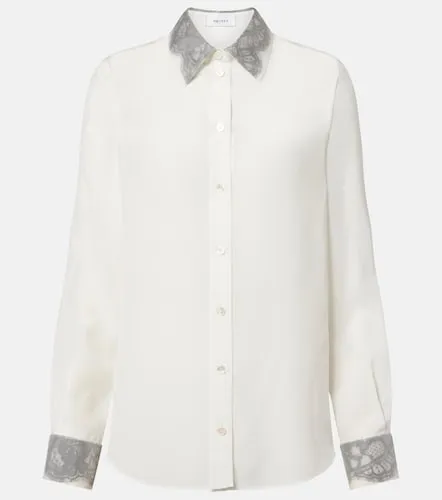 Lace-trimmed silk crepe de chine shirt - McQueen - Modalova