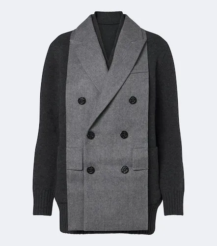 Sacai Layered wool-blend cardigan - Sacai - Modalova