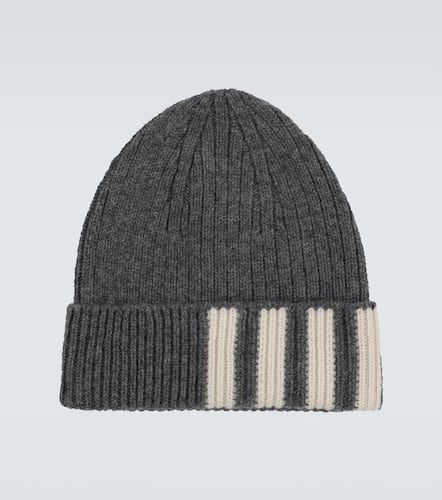 Ribbed striped cashmere hat - Thom Browne - Modalova