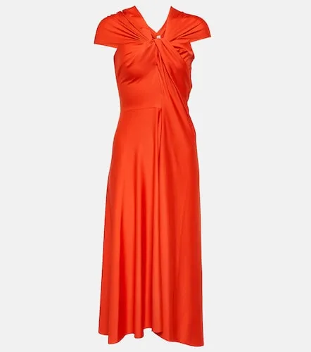 Draped satin midi dress - Victoria Beckham - Modalova