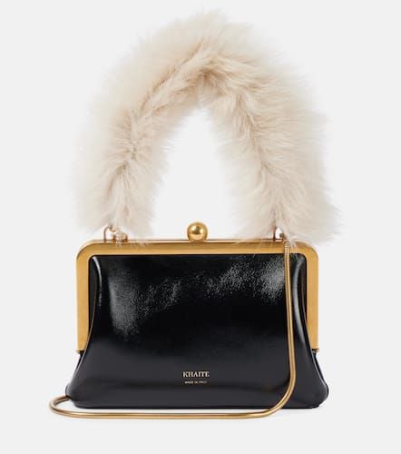 Lilith Small shearling-trimmed leather tote bag - Khaite - Modalova