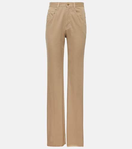 Clyde high-rise cotton wide-leg pants - Saint Laurent - Modalova