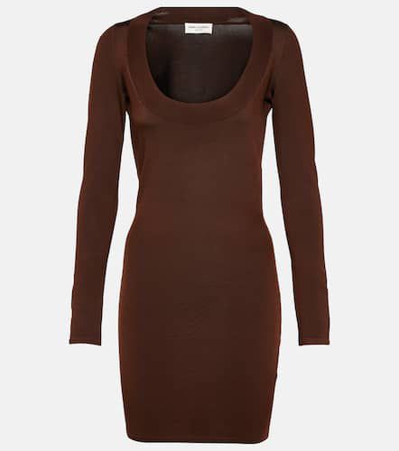 Plunge-neck knitted minidress - Saint Laurent - Modalova