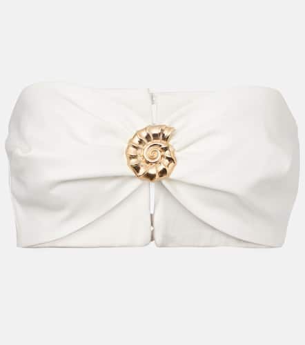 Embellished cotton-blend bandeau top - Adriana Degreas - Modalova