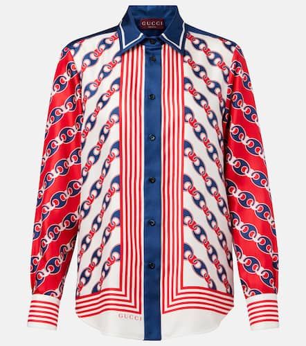 Gucci Printed silk satin shirt - Gucci - Modalova