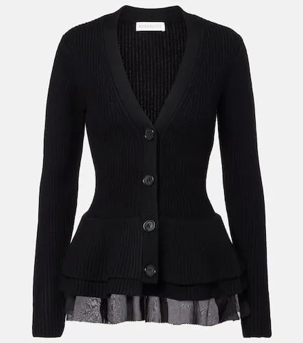 Ruffled silk-trimmed wool cardigan - Nina Ricci - Modalova
