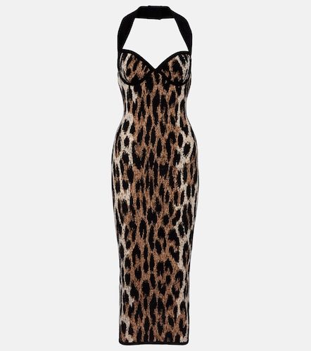 Vestido largo estampado con cuello halter - Balmain - Modalova
