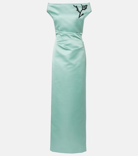 Floral off-shoulder duchesse satin gown - Erdem - Modalova