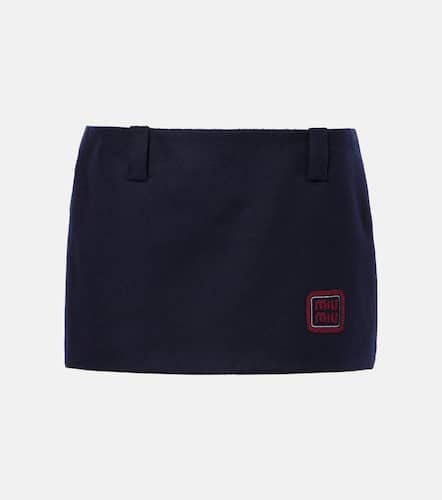 Wool and cashmere velour miniskirt - Miu Miu - Modalova