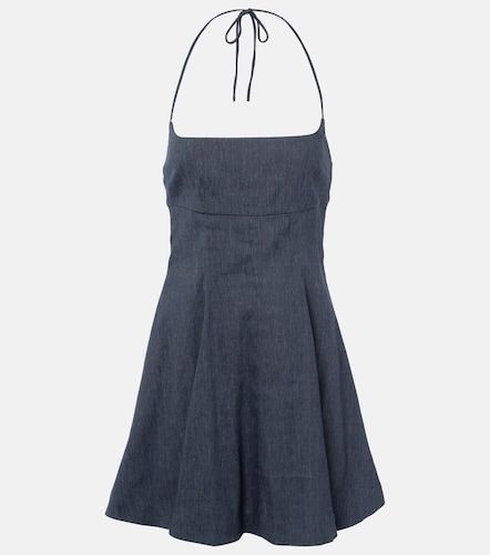 Abito corto Leone in denim di misto lino - Staud - Modalova