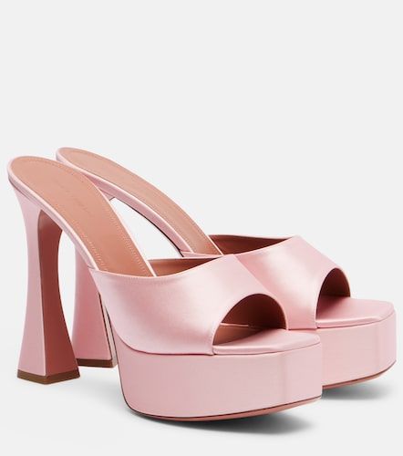 Dalida satin platform mules - Amina Muaddi - Modalova